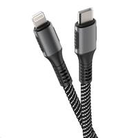 А/моб/Дата-Кабель OLMIO PD, USB2.0, Type-C - Lightning, 1.2м, тканевая оплетка, усиленный, черный (041631)